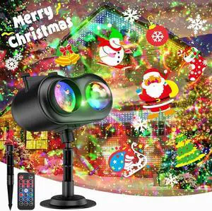 Christmas Projector Lights Outdoor with Ocean Wave & Firefly Light, 20 Slides/160 Patterns Holiday Projection Lights Indoor with Remote & Timer, Waterproof Light Projector Christmas Decorations Christmas Projector Lights Outdoor with Ocean Wave & Firefly Light, 20 Slides/160 Patterns Holiday Projection Lights Indoor with Remote & Timer, Waterproof Light Projector Christmas Decorations