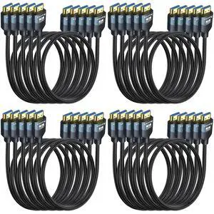 8K HDMI 2.1 Cables 3 FT, 20-Pack, High Speed HDMI ARC/eARC Cable 48Gbps, 8K@60Hz, 4K@144Hz, 1080P@240Hz-HDCP 2.2,3D/HDR for Soundbar, PS5/4, Xbox, Roku, Cinema, TV, Computer, Monitor & More 8K HDMI 2.1 Cables 3 FT, 20-Pack, High Speed HDMI ARC/eARC Cable 48Gbps, 8K@60Hz, 4K@144Hz, 1080P@240Hz-HDCP 2.2,3D/HDR for Soundbar, PS5/4, Xbox, Roku, Cinema, TV, Computer, Monitor & More
