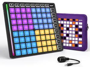 MIDI Pad Beat Maker Machine with 64 Velocity Sensitive RGB Pads, Portable MIDI Controller 8 * 8 Backlit Beating Machine with Easy Mode for Ableton Live and Logic Pro Performances MIDI Pad Beat Maker Machine with 64 Velocity Sensitive RGB Pads, Portable MIDI Controller 8 * 8 Backlit Beating Machine with Easy Mode for Ableton Live and Logic Pro Performances