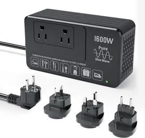 220V to 110V Converter for European International Travel - Eleclead 1600W Voltage Converter US to Europe for Hair Dryer, Straightener, Curling Iron, Plug & Play - Power Any U.S. Appliances in 220-250V 220V to 110V Converter for European International Travel - Eleclead 1600W Voltage Converter US to Europe for Hair Dryer, Straightener, Curling Iron, Plug & Play - Power Any U.S. Appliances in 220-250V
