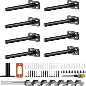 8pcs Wall Shelf Brackets Heavy Duty Floating Shelf Bracket Hidden,Invisible Black Shelving Brackets Decorative Floating Shelf Hardware Heavy Duty,Metal Shelf Support Bracket(6"-8pcs) 8pcs Wall Shelf Brackets Heavy Duty Floating Shelf Bracket Hidden,Invisible Black Shelving Brackets Decorative Floating Shelf Hardware Heavy Duty,Metal Shelf Support Bracket(6"-8pcs)