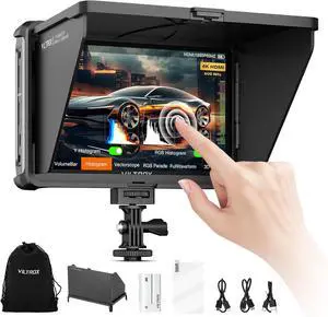 DC-L1 7" 4K HDMI Camera Field Monitor, 600nit Touch Screen, 4K 30Hz HDMI Loop in/Out DSLR Video External Monitor for Canon with Sunshade Hood, Battery, Storage Bag DC-L1 7" 4K HDMI Camera Field Monitor, 600nit Touch Screen, 4K 30Hz HDMI Loop in/Out DSLR Video External Monitor for Canon with Sunshade Hood, Battery, Storage Bag