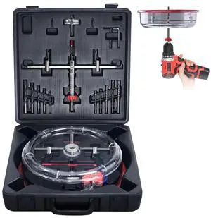 Adjustable Hole Saw Cutter Kit 1-5/8" to 11-13/16" (40-300mm) Holes Twin Blade Recessed Hole Saw with ABS Dust Shield for Making recessed Lights, Speaker Holes or Ventilation Adjustable Hole Saw Cutter Kit 1-5/8" to 11-13/16" (40-300mm) Holes Twin Blade Recessed Hole Saw with ABS Dust Shield for Making recessed Lights, Speaker Holes or Ventilation