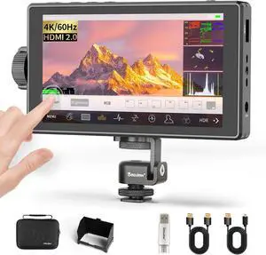 5.5'' 4K HDMI HDR Camera Field Monitor with IPS Touchscreen & 3D LUT, External DSLR Monitor for Filming or Studio Shooting (Battery Not Included) 5.5'' 4K HDMI HDR Camera Field Monitor with IPS Touchscreen & 3D LUT, External DSLR Monitor for Filming or Studio Shooting (Battery Not Included)