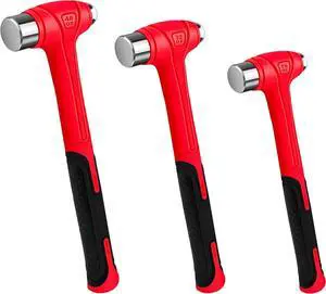 3 Piece Ball Peen Hammer, 16oz 32oz 48oz, Fiberglass Handle hammer for Ball Peen, Blow Striking Ball Pein Hammer Handle Tool with Forged Steel Construction for Metal Working 3 Piece Ball Peen Hammer, 16oz 32oz 48oz, Fiberglass Handle hammer for Ball Peen, Blow Striking Ball Pein Hammer Handle Tool with Forged Steel Construction for Metal Working