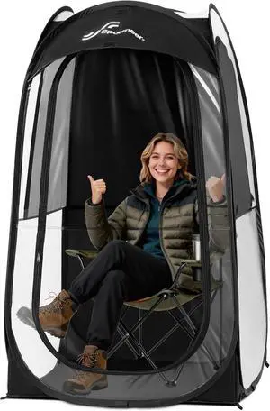 Sports Tent: 1 Person Instant Shelter with Ultra Visibility for Cold Day - Lightweight Portable Pop Up Tent for Sports Event, Protection from Cold Wind and Rain, 37" Lx 37" W x 63.5" H Sports Tent: 1 Person Instant Shelter with Ultra Visibility for Cold Day - Lightweight Portable Pop Up Tent for Sports Event, Protection from Cold Wind and Rain, 37" Lx 37" W x 63.5" H