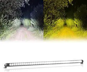 White Amber LED Light Bar 42 Inch Single Row High Bright Dual Color Slim Spot Flood Combo LED Work Light Driving Fog Lamp for Pickup Off Road Truck ATV UTV Boat White Amber LED Light Bar 42 Inch Single Row High Bright Dual Color Slim Spot Flood Combo LED Work Light Driving Fog Lamp for Pickup Off Road Truck ATV UTV Boat