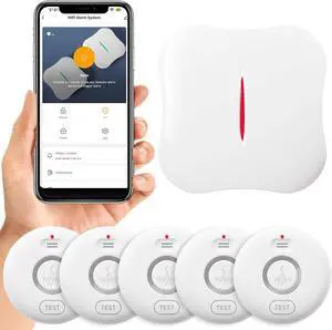 WiFi Water Leak Detectors 5 Pack, 120dB Adjustable Loud Water Leak Sensor, Wireless Wi-Fi Water Leak & Drip Alarm, App Alerts, 5 Water Alarm Sensors & 1 Hub for Home Kitchen, Bathroom, Sink, Laundry WiFi Water Leak Detectors 5 Pack, 120dB Adjustable Loud Water Leak Sensor, Wireless Wi-Fi Water Leak & Drip Alarm, App Alerts, 5 Water Alarm Sensors & 1 Hub for Home Kitchen, Bathroom, Sink, Laundry