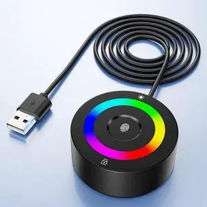 USB Fingerprint Reader for Windows 10/11/12 ONLY, RGB Light Up Windows Hello Fingerprint Scanner with 5FT Extension Cable,Match-in-Sensor Security, Plug and Play for Laptop/PC(Not for Mac/Linux) USB Fingerprint Reader for Windows 10/11/12 ONLY, RGB Light Up Windows Hello Fingerprint Scanner with 5FT Extension Cable,Match-in-Sensor Security, Plug and Play for Laptop/PC(Not for Mac/Linux)