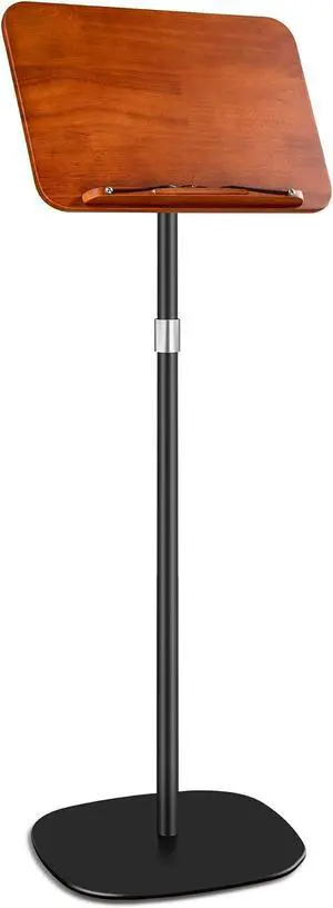 Solid Wooden Height Adjustable Music Sheet Stand for Guitar Bass Violin Ukulele Sax Players Stage Performance Music Stand, Floor Reading Stand with Page Clip for Cookbooks, Sheet Music, etc Solid Wooden Height Adjustable Music Sheet Stand for Guitar Bass Violin Ukulele Sax Players Stage Performance Music Stand, Floor Reading Stand with Page Clip for Cookbooks, Sheet Music, etc