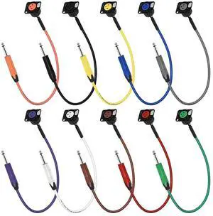 (10 Colors 6.35mm 1/4" TS Male to XLR Female Panel Mount Cable Set,Professional Audio Patch Cable with Screws for Guitar,Microphone,PA System and Live Sound Equipment-1.0 Feet/10 Pack (10 Colors 6.35mm 1/4" TS Male to XLR Female Panel Mount Cable Set,Professional Audio Patch Cable with Screws for Guitar,Microphone,PA System and Live Sound Equipment-1.0 Feet/10 Pack