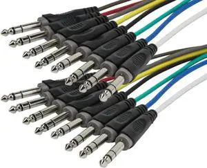 8-Channel 1/4-Inch TRS Male to 1/4-Inch TRS Male Snake Cable - 20 Feet, 26AWG, 8 Balanced Mono and Unbalanced Stereo Lines 8-Channel 1/4-Inch TRS Male to 1/4-Inch TRS Male Snake Cable - 20 Feet, 26AWG, 8 Balanced Mono and Unbalanced Stereo Lines