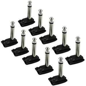 ESP 1/4 Inch Right Angle Mono Plug, Soldered TS Jack for 4mm Cable, Low Profile Pancake Style Connector, High Copper Brass Contacts, Black Shell, 1 Pack ESP 1/4 Inch Right Angle Mono Plug, Soldered TS Jack for 4mm Cable, Low Profile Pancake Style Connector, High Copper Brass Contacts, Black Shell, 1 Pack