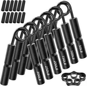 Hand Grip Strengthener Set, 6-Pack 50LB to 300LB Hand Grips Finger Strengthener, Heavy-Duty Grip Strength Trainer with Protective Foam for Forearm Exercise, Hand Gripper, Hand Therapy Hand Grip Strengthener Set, 6-Pack 50LB to 300LB Hand Grips Finger Strengthener, Heavy-Duty Grip Strength Trainer with Protective Foam for Forearm Exercise, Hand Gripper, Hand Therapy