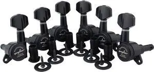 Guitar Locking Tuners (3L + 3R Handed) - 1:18 Lock String Tuning Key Pegs Machine Head with Hexagonal Handle Replacement for ST TL SG LP Style Electric, Folk or Acoustic Guitars - Black Guitar Locking Tuners (3L + 3R Handed) - 1:18 Lock String Tuning Key Pegs Machine Head with Hexagonal Handle Replacement for ST TL SG LP Style Electric, Folk or Acoustic Guitars - Black