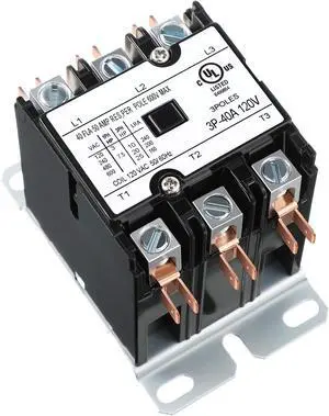 2 Pack Carrier HVAC Motor Contactor, 3 Pole 40 Amp 120V Coil Air Conditioner Contactor, AC Definite Purpose Contactor Replacement Relays, Air Conditioner Condenser Compressor 2 Pack Carrier HVAC Motor Contactor, 3 Pole 40 Amp 120V Coil Air Conditioner Contactor, AC Definite Purpose Contactor Replacement Relays, Air Conditioner Condenser Compressor