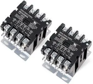 Ultra Durable 4 Pole Contactor 40 Amp 120 VAC Coil - Compatible for Relays, Air Conditioner, Heat Pump, Refrigeration Systems - Replaces HCCY4XT04CJ C25ENF440A 42CF25AF - Pack of 2 Ultra Durable 4 Pole Contactor 40 Amp 120 VAC Coil - Compatible for Relays, Air Conditioner, Heat Pump, Refrigeration Systems - Replaces HCCY4XT04CJ C25ENF440A 42CF25AF - Pack of 2