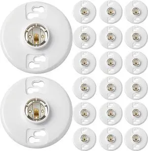 20 Pcs E26 Medium Base Light Socket Replacement, Ul Listed Keyless Ceiling Lamp Holder, Light Bulb Socket, Compatible with LED CFL Incandescent Bulbs, 660w 250v (Phenolic Resin) 20 Pcs E26 Medium Base Light Socket Replacement, Ul Listed Keyless Ceiling Lamp Holder, Light Bulb Socket, Compatible with LED CFL Incandescent Bulbs, 660w 250v (Phenolic Resin)