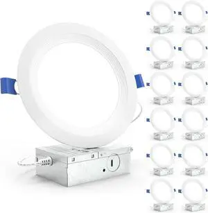 Sunco 12 Pack 6 Inch LED Recessed Light, Ceiling Canless Recessed Lights, Baffle Trim Ultra Thin, 850 LM, 14W, 3000K Warm White, Dimmable, Wafer Thin with Junction Box. Sunco 12 Pack 6 Inch LED Recessed Light, Ceiling Canless Recessed Lights, Baffle Trim Ultra Thin, 850 LM, 14W, 3000K Warm White, Dimmable, Wafer Thin with Junction Box.