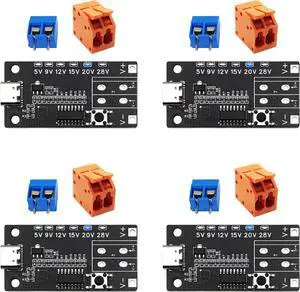 4PCS USB-C PD3.0/3.1 QC Trigger Module USB-C PD 5V 9V 12V 15V 20V 28V 5A Adjustable Voltage Power Trigger Board Type-C Female Input with Indicator 4PCS USB-C PD3.0/3.1 QC Trigger Module USB-C PD 5V 9V 12V 15V 20V 28V 5A Adjustable Voltage Power Trigger Board Type-C Female Input with Indicator