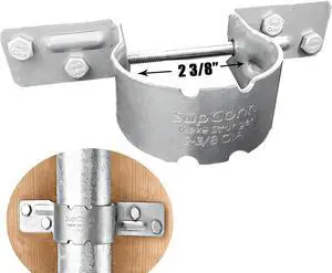 2-3/8" Steel to Wood Fence Brackets,(12 pcs) with 48 Screws, Galvanized Pipe Grip Tie,Fence Brackets for Metal Posts,Dock Side Pipe Holder,Metal Fence Post Brackets 2-3/8" Steel to Wood Fence Brackets,(12 pcs) with 48 Screws, Galvanized Pipe Grip Tie,Fence Brackets for Metal Posts,Dock Side Pipe Holder,Metal Fence Post Brackets