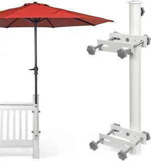 304 Stainless Steel Patio Umbrella Holder, Heavy-Duty Umbrella Deck Mount, for Outdoor Umbrella Holder for Deck Railing,Post Deck Umbrella Mount (Post, White) 304 Stainless Steel Patio Umbrella Holder, Heavy-Duty Umbrella Deck Mount, for Outdoor Umbrella Holder for Deck Railing,Post Deck Umbrella Mount (Post, White)