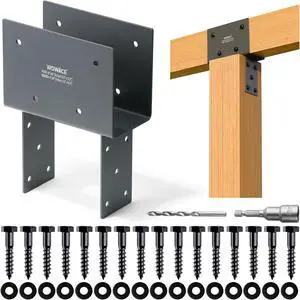 1pc 4x6 (Actual 3.5"x5.5") Post Cap Tie Bracket, Stainless Steel Wood Beam Support Bracket, for Gazebos, Patio Decks, and Porches Wood Post to Beam Support (Dark Ggray) 1pc 4x6 (Actual 3.5"x5.5") Post Cap Tie Bracket, Stainless Steel Wood Beam Support Bracket, for Gazebos, Patio Decks, and Porches Wood Post to Beam Support (Dark Ggray)