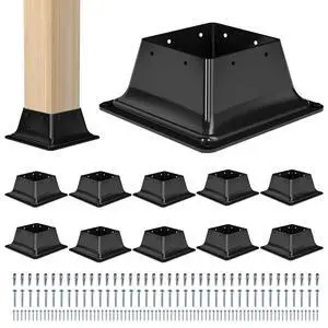 4x4 Post Base 10PC-Inner Size 3.6x3.6-Metal Post Brackets-Deck Post Anchors-Solid Steel-Powder Coated-Wood Post Holder for Porch Handrail Railing Pergola Fence Pavilion-Support Deck Base 4x4 Post Base 10PC-Inner Size 3.6x3.6-Metal Post Brackets-Deck Post Anchors-Solid Steel-Powder Coated-Wood Post Holder for Porch Handrail Railing Pergola Fence Pavilion-Support Deck Base