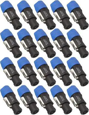 Speakon Connector Twist Lock 4 Pole Compatible with Neutrik Speakon Connector NL4FC NL4FX NL2FX NLT4X 20 Pack Speakon Connector Twist Lock 4 Pole Compatible with Neutrik Speakon Connector NL4FC NL4FX NL2FX NLT4X 20 Pack