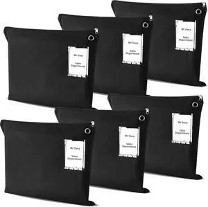 6 Pcs Interoffice Mailer Canvas Transit Sack Zipper Bag 18" x 14" Large Zipper Pouch with Grommet Interoffice Mail Bag (Black) 6 Pcs Interoffice Mailer Canvas Transit Sack Zipper Bag 18" x 14" Large Zipper Pouch with Grommet Interoffice Mail Bag (Black)