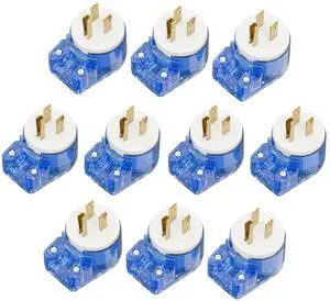 10 Pack Nema 5-15P Plug, 15A 125V 90 Degree Right Angle Plug 10 Pack Nema 5-15P Plug, 15A 125V 90 Degree Right Angle Plug