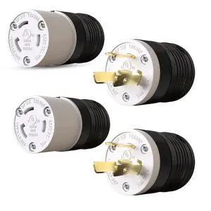 2 Set NEMA L6-30P and NEMA L6-30R Locking Plug and Connector, Generator Twist Lock Plug Adapter, 30 Amp 250V 2 Pole 3 Wire Grounding, Industrial Grade Heavy Duty, UL Listed E355464 2 Set NEMA L6-30P and NEMA L6-30R Locking Plug and Connector, Generator Twist Lock Plug Adapter, 30 Amp 250V 2 Pole 3 Wire Grounding, Industrial Grade Heavy Duty, UL Listed E355464