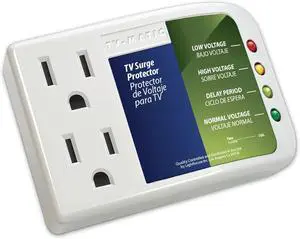 Electronic Voltage & Surge Protector for Smart TV, Game Consoles and Entertainment Center, Protects Against High and Low Voltage, Brownout, Spikes, Power Failure Electronic Voltage & Surge Protector for Smart TV, Game Consoles and Entertainment Center, Protects Against High and Low Voltage, Brownout, Spikes, Power Failure