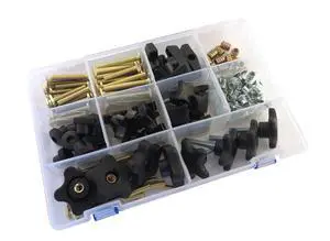 129 Piece Jig Fixture T Track Hardware Kit 5/16 18 Threads with Knobs, T Bolts, Threaded Inserts 129PJHK-5/16 129 Piece Jig Fixture T Track Hardware Kit 5/16 18 Threads with Knobs, T Bolts, Threaded Inserts 129PJHK-5/16
