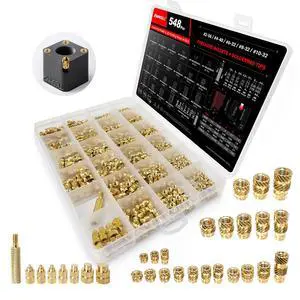 548Pcs Threaded Inserts,#2-56#4-40#6-32#8-32#10-32 UNC Female Thread Knurled Nuts Assortment Kit+8 Heat Set lron Tools,Brass Heat Set Insert for Plastic and 3D Printing Components 548Pcs Threaded Inserts,#2-56#4-40#6-32#8-32#10-32 UNC Female Thread Knurled Nuts Assortment Kit+8 Heat Set lron Tools,Brass Heat Set Insert for Plastic and 3D Printing Components