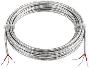 PT100 Thermistor Extension Cable Length: 197 inches / 5 Yards PT100 Thermistor Wires Feature Teflon-Shielded Construction Temperature Range: -200°F to 900°F (3-Wire) PT100 Thermistor Extension Cable Length: 197 inches / 5 Yards PT100 Thermistor Wires Feature Teflon-Shielded Construction Temperature Range: -200°F to 900°F (3-Wire)