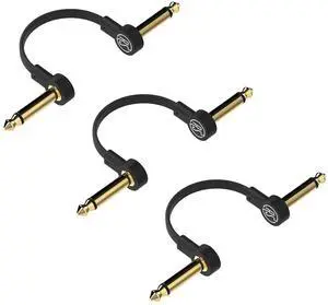 Guitar Flat Patch Cables (Pack of 3) - 24 Inch C-Shape Ultra-Thin Guitar Flat Patch Cables (Pack of 3) - 24 Inch C-Shape Ultra-Thin