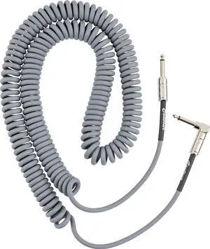 Contour Coiled Instrument Cable, Guitar Accessories, Straight/Angle, Inca Silver, 30 ft Contour Coiled Instrument Cable, Guitar Accessories, Straight/Angle, Inca Silver, 30 ft