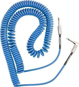 Contour Coiled Instrument Cable, Guitar Accessories, Straight/Angle, Lake Placid Blue, 30 ft Contour Coiled Instrument Cable, Guitar Accessories, Straight/Angle, Lake Placid Blue, 30 ft