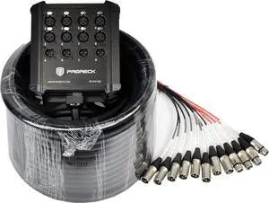 8-Channel Low Profile XLR Send Circuit Board Snake Cables, XLR Splitter Cable for Live, Recording, Stage, Studio, 100 Feet Long 8-Channel Low Profile XLR Send Circuit Board Snake Cables, XLR Splitter Cable for Live, Recording, Stage, Studio, 100 Feet Long