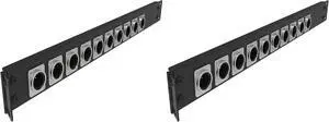 12 Port/Way/Hole Hinged Patch Panel - 1U 19" Rack Mount D-Type Connectors - Audio with Hinged Side (H1U12D, Black) (Pack of 2) 12 Port/Way/Hole Hinged Patch Panel - 1U 19" Rack Mount D-Type Connectors - Audio with Hinged Side (H1U12D, Black) (Pack of 2)