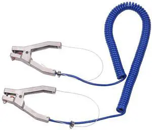Coiled Grounding Wire, Static Grounding Cable with Aluminum Clamp for Gas Station Oil Depot Tank Chemical Plant, 16.4ft Coiled Grounding Wire, Static Grounding Cable with Aluminum Clamp for Gas Station Oil Depot Tank Chemical Plant, 16.4ft