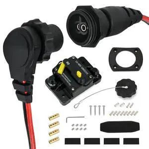 1865120 MKR-28 Trolling Motor Plug Receptacle Combo and 1865115 MKR-27 60 AMP Circuit Breaker Fit for Minn Kota 12/24/36V/48V Trolling Motor Freshwater and Saltwater 1865120 MKR-28 Trolling Motor Plug Receptacle Combo and 1865115 MKR-27 60 AMP Circuit Breaker Fit for Minn Kota 12/24/36V/48V Trolling Motor Freshwater and Saltwater