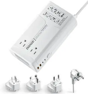 1600W Pure Sine Wave Voltage Converter US to Europe for Hair Dryer Straightener Curling Iron-220V to 110V Converter for European Travel, 6 in1 Power Converter Adapter Combo with UK/AU/EU Plug Adapters 1600W Pure Sine Wave Voltage Converter US to Europe for Hair Dryer Straightener Curling Iron-220V to 110V Converter for European Travel, 6 in1 Power Converter Adapter Combo with UK/AU/EU Plug Adapters
