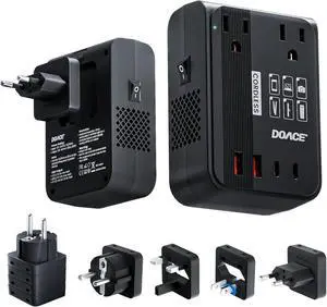 350W Travel Voltage Converter US to Europe 220V to 110V Converter for Curling Iron Straightener Converter for European Travel 4 USB Charging Universal Power Plug Adapter UK/AU/US/EU, Black 350W Travel Voltage Converter US to Europe 220V to 110V Converter for Curling Iron Straightener Converter for European Travel 4 USB Charging Universal Power Plug Adapter UK/AU/US/EU, Black