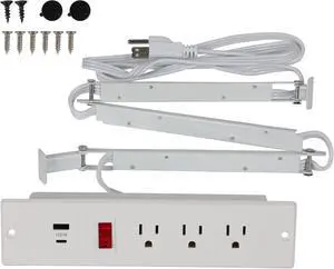 Drawer Outlet Kit Flush Mount Recessed Outlet Furniture Power Strip with Overload Protection Switch Clutter Free Drawer Socket with 6.5FT Extension Cord Management Arm for Kitchen Office (White) Drawer Outlet Kit Flush Mount Recessed Outlet Furniture Power Strip with Overload Protection Switch Clutter Free Drawer Socket with 6.5FT Extension Cord Management Arm for Kitchen Office (White)