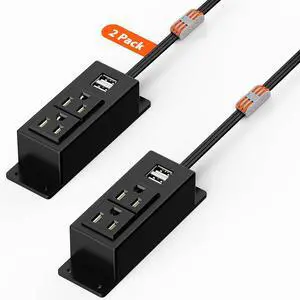 2Pack Electrical Power Outlet Kit, Hidden Outlet Cabinet Accessories with USB, Mountable for Interior Dehumidifiers and Lights (Black, UL Listed) 2Pack Electrical Power Outlet Kit, Hidden Outlet Cabinet Accessories with USB, Mountable for Interior Dehumidifiers and Lights (Black, UL Listed)