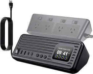 Surge Protector Power Strip with Control Switch, Multi Plug Extension Cord | HD Display Screen Surge Protector Power Strip with Control Switch, Multi Plug Extension Cord | HD Display Screen