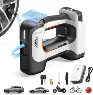 Litheli Cordless Air Compressor, 20V Portable Air Compressor, Cordless Tire Pump for Car, Bike, Sport Ball, Battery Tire Inflator, 3 Nozzle Adapters, 150 PSI, with 2.0 Ah U-Battery Litheli Cordless Air Compressor, 20V Portable Air Compressor, Cordless Tire Pump for Car, Bike, Sport Ball, Battery Tire Inflator, 3 Nozzle Adapters, 150 PSI, with 2.0 Ah U-Battery