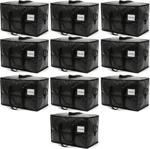 10 Pack Large Moving Bags, 30-Gal Heavy-Duty Storage Totes | Dual Zippers, Water-Resistant Reusable Bags for Clothes, Bedding, Books, 66 lb Capacity 10 Pack Large Moving Bags, 30-Gal Heavy-Duty Storage Totes | Dual Zippers, Water-Resistant Reusable Bags for Clothes, Bedding, Books, 66 lb Capacity